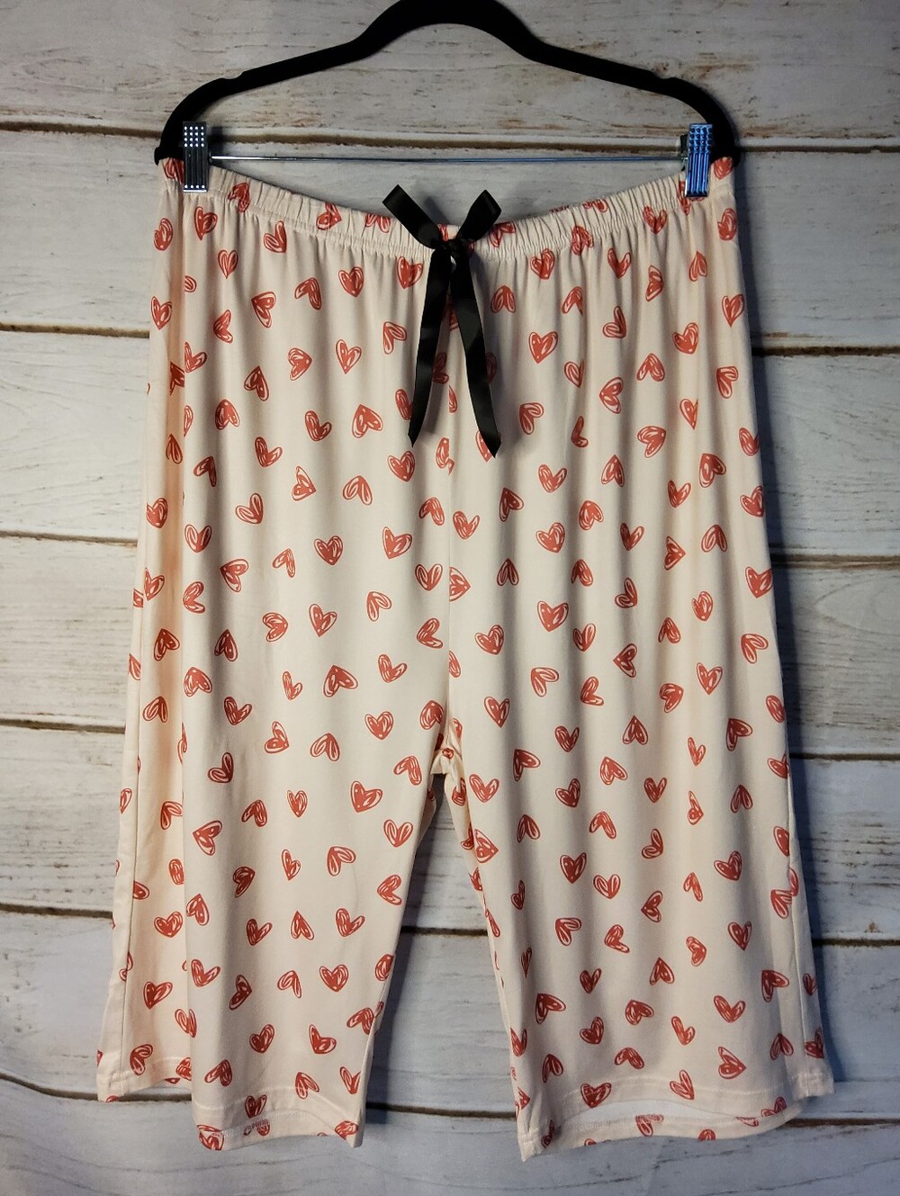 SHEIN Heart Print Pajama Pants Trio - Black, Cream, and Teal XXL - Picture 5 of 12